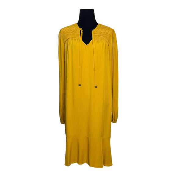 Maeve Yellow Mustard Long Sleeves Tunic Mini Dress size 10 - Picture 11 of 13